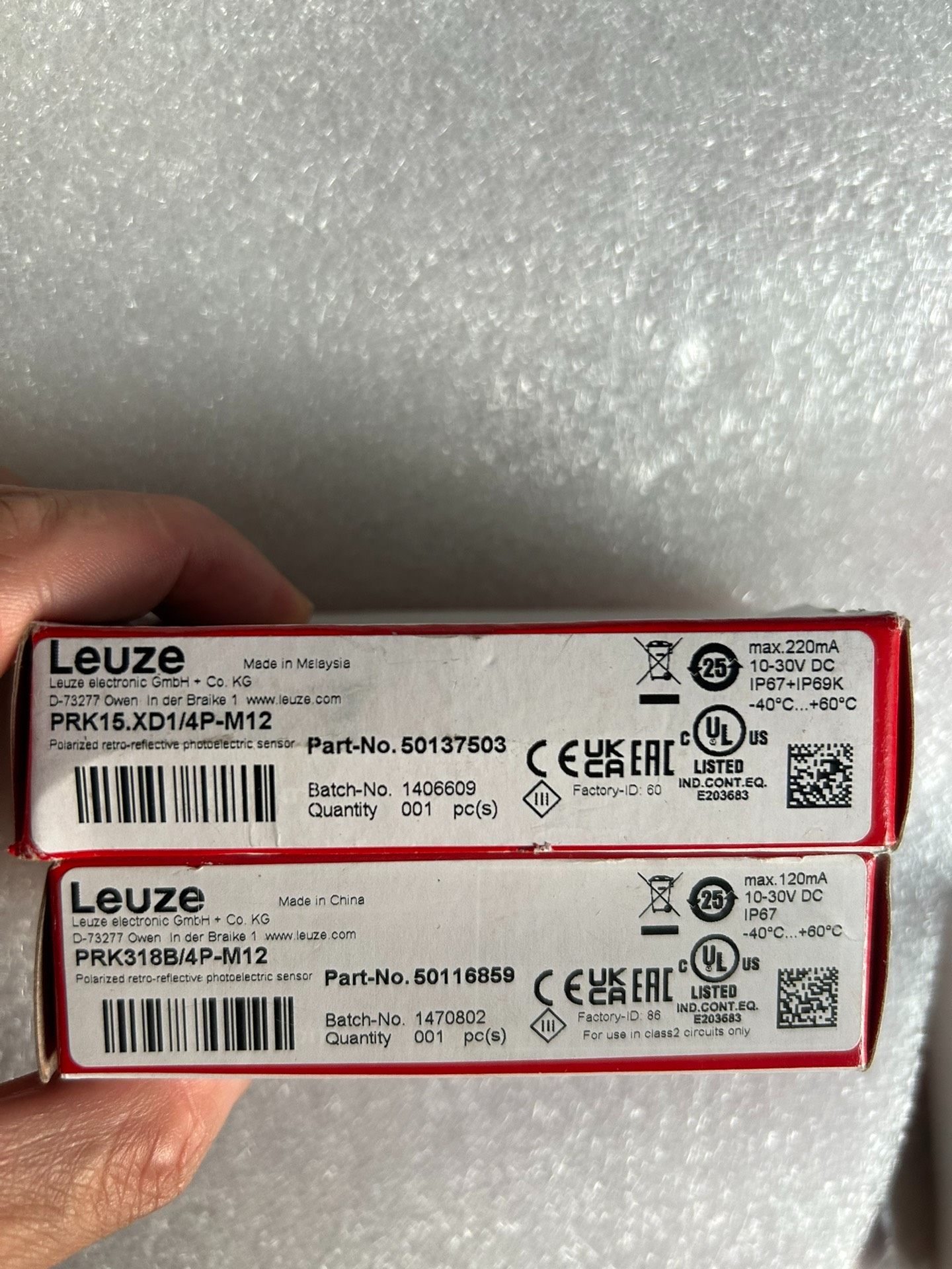 PRK318B/4P-M12劳易测leuze光电开关，全新原