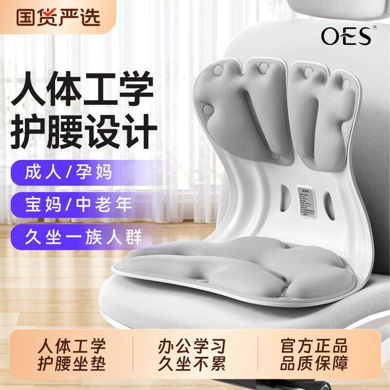 OES护腰坐垫靠背一体办公室人体工学大号坐姿椅久坐不累保健坐垫
