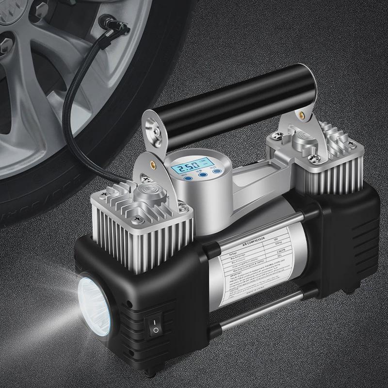 12V大功率车载充气泵双缸智能数显SUV汽车用打气泵轮胎电动充气筒