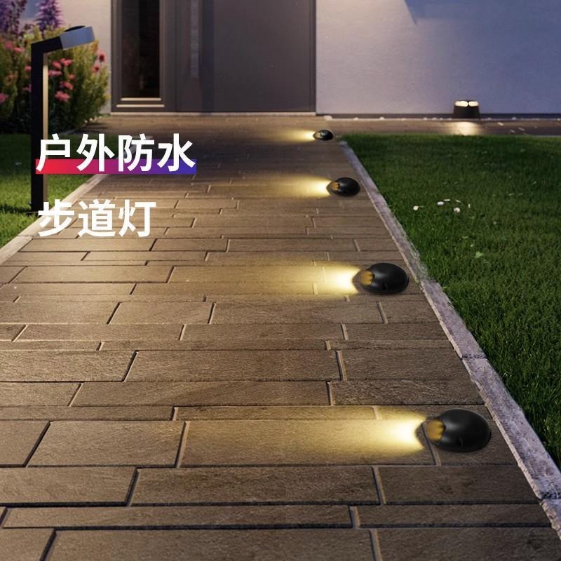 led户外防水园林过道侧发光步道灯透光台阶龟背庭院廊道墙角壁灯