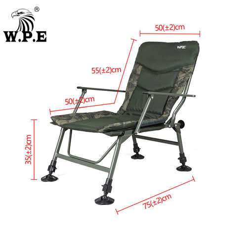 W.P.E 钓鱼凳牛津布金属支架可伸缩便携耐磨野营多功能户外躺椅