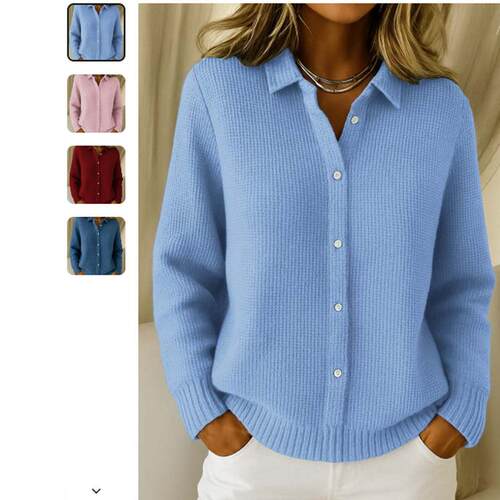 Knitted collar sweater, cardigan jacket, women's clothing