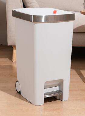 圾家用卫生间所TG5260T房厕带盖厨脚踩卧室客厅宿舍简约拼色垃桶