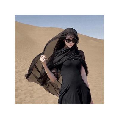 埃及迪拜纱巾中东头巾丝巾旅游穿搭头纱海滩度假披肩夏季棉麻围巾