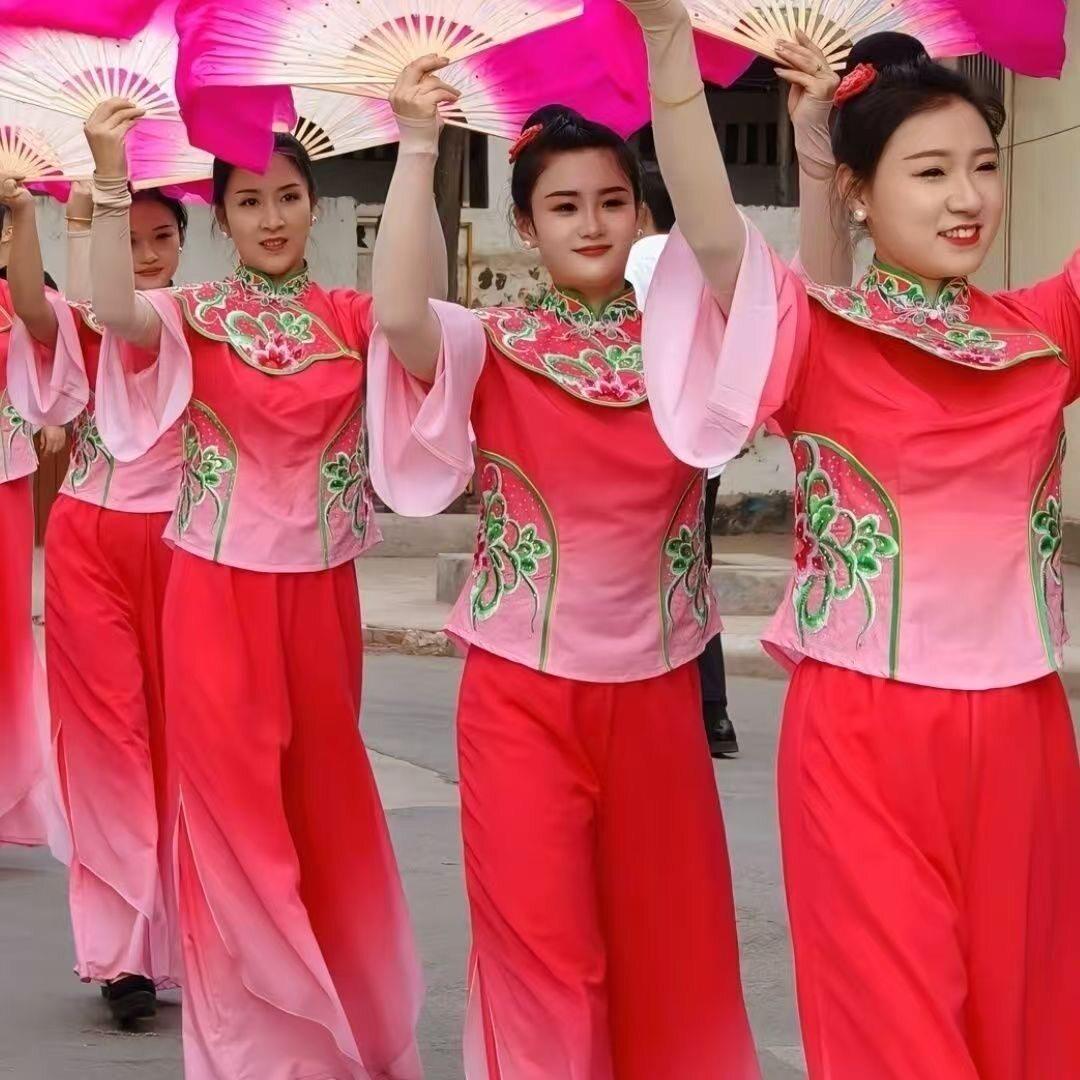 曲沟辣妈2025春秋新款秧歌舞蹈服装扇子舞广场舞服装妈妈团中国风
