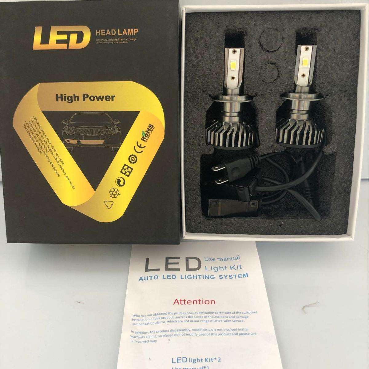 新款汽车led大灯55W高亮聚光6500k汽车H4、880灯泡改装近远光灯
