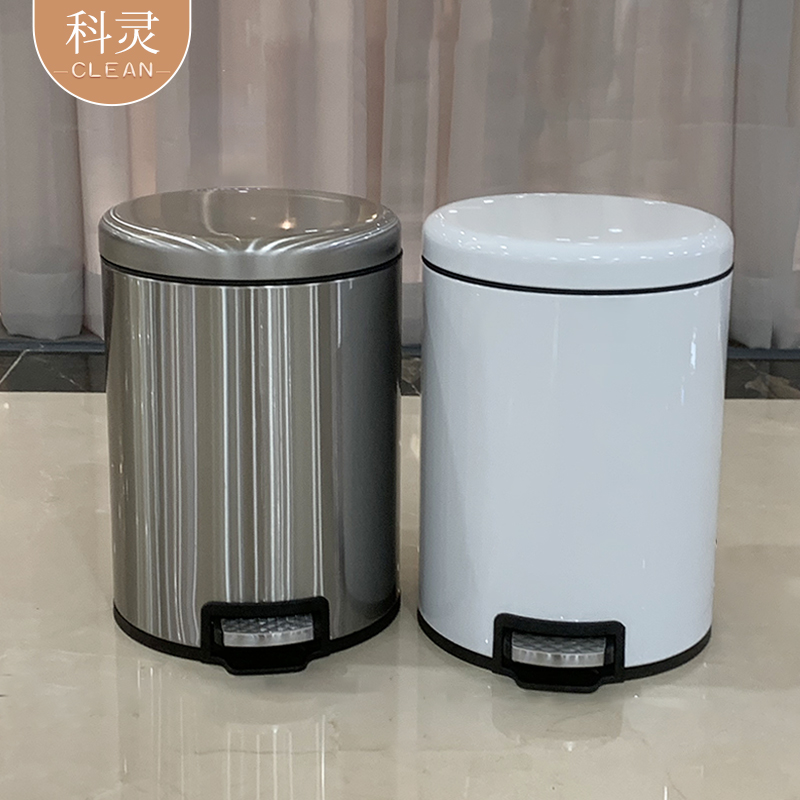 圆形脚踏式垃圾桶不锈钢家用带盖卫生间厨房客厅卧室脚踩简约大号