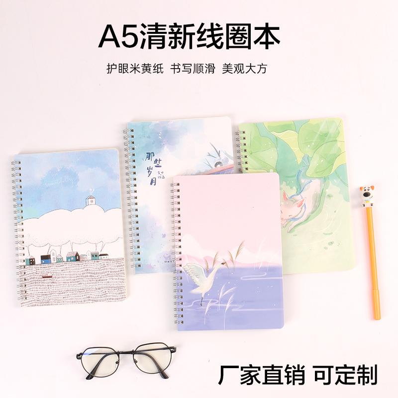 时尚创意中国风双线圈螺旋笔记本韩版新款小清新线圈本学生笔记本