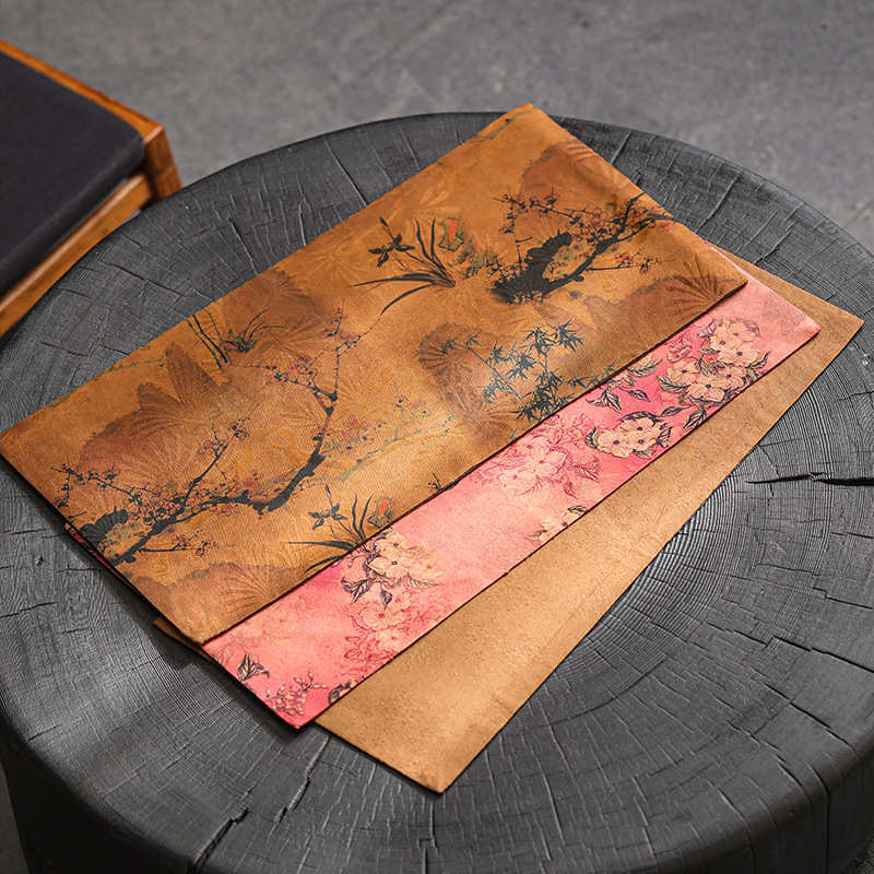 中式香云纱双面茶席茶桌干泡垫子禅意隔热茶垫桌布茶布茶道配件