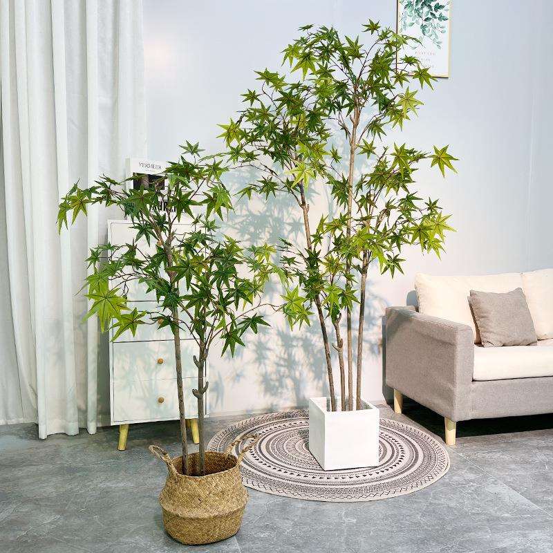 仿真绿植假红枫树盆栽植物造景枫叶装饰花客厅落地摆件大型假花卉图片