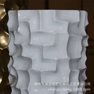 简约客厅器玻璃钢干花金花酒店装饰艺术贝壳现代插花花瓶盆地大落