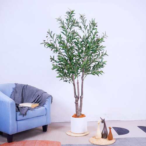 仿真植物橄榄树盆栽家居客厅室内落地大型绿植不掉叶新款异形假树