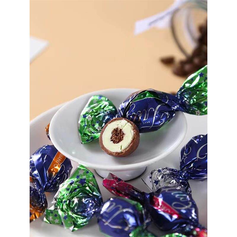 俄罗斯原装进口糖果拉迈尔星空巧克力球椰蓉松露味冰淇淋味零食品