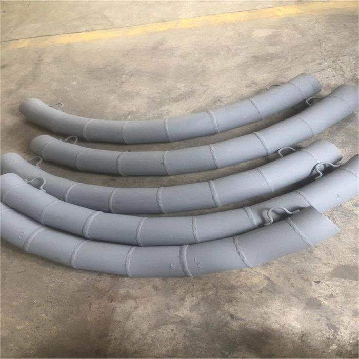 DN100陶瓷耐磨弯头 大半径带活法兰气力输灰输沙管道 刚玉自蔓燃