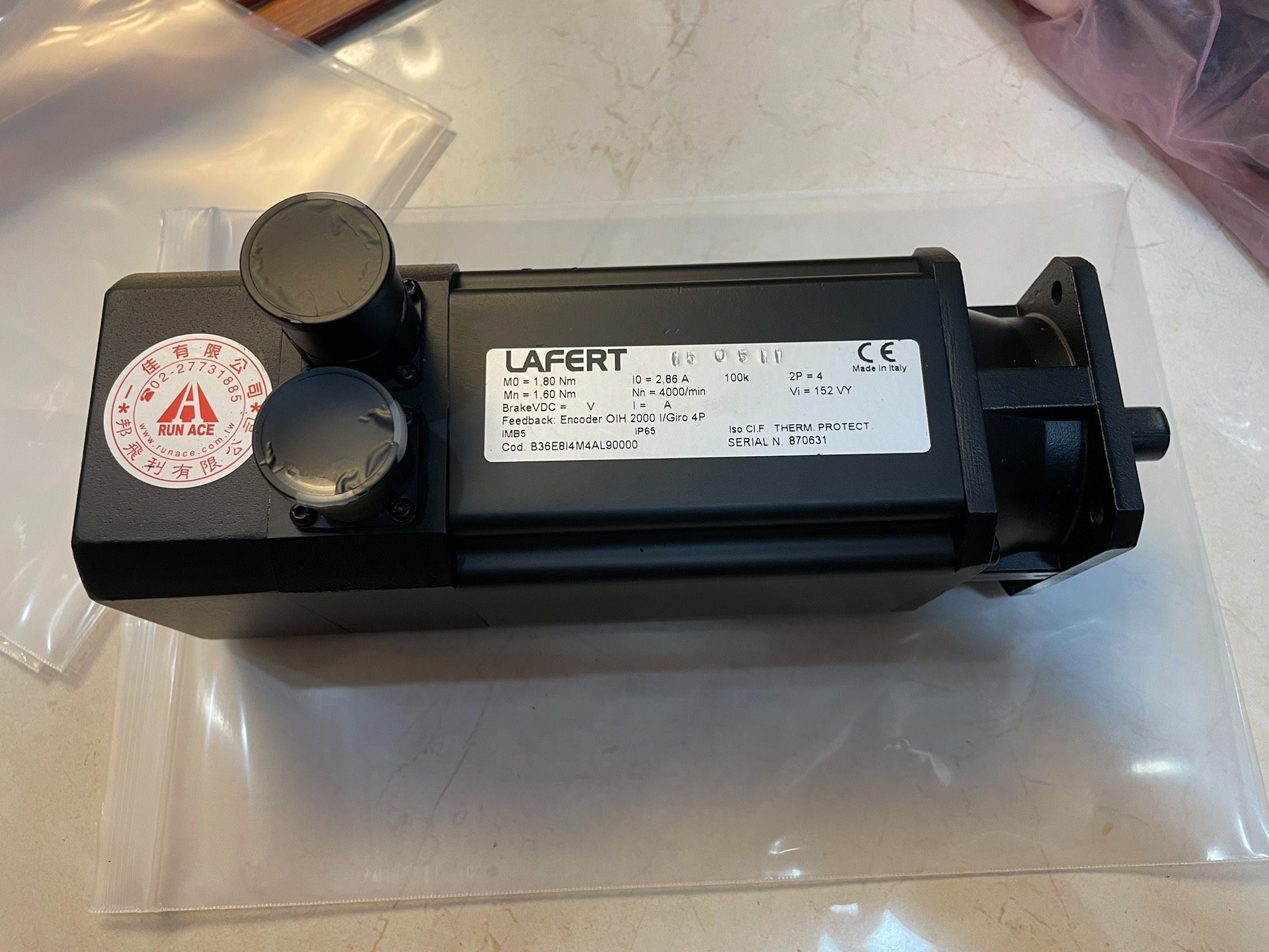 B36E814M4AL90000  伺服电机德国LAFERT