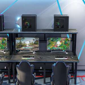 层电脑桌电竞桌网咖桌加厚酒店家用台式电脑桌电竞桌双人网桌咖椅