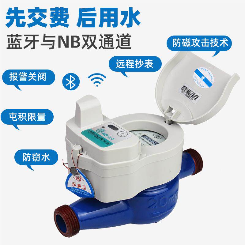 源头厂家NB-Iot无阀铁壳牙NB冷水表远传水表智双通道手机扫能码家
