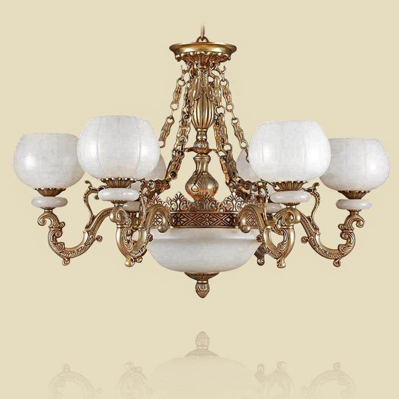 创意欧式复古全铜西班牙云石吸顶灯个性客厅灯饰餐厅书房卧室吊灯