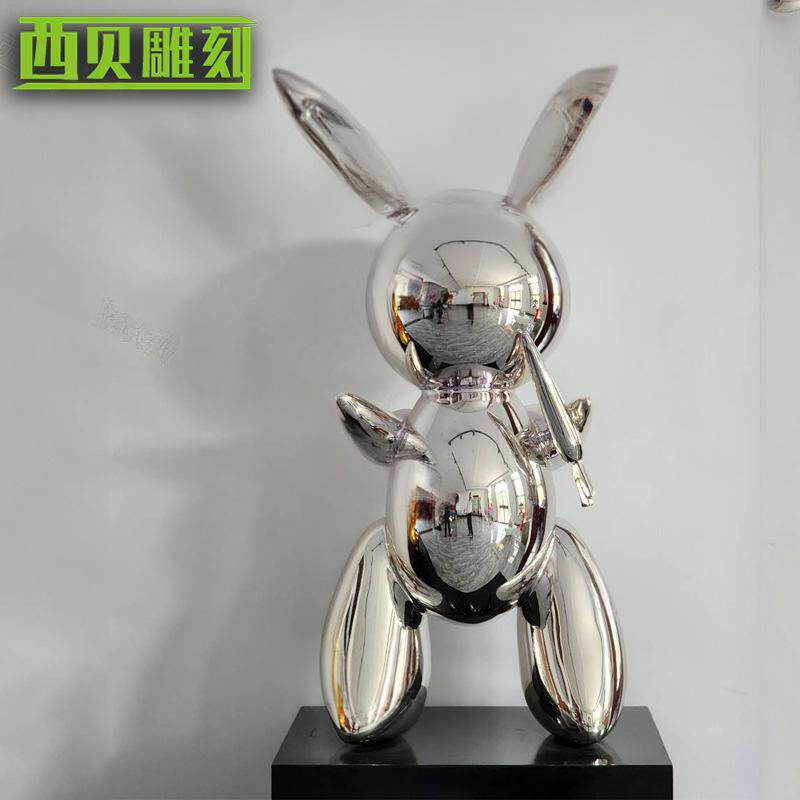 不锈钢兔子动物雕塑户外广场公园绿地商场儿童乐园美陈动物摆件
