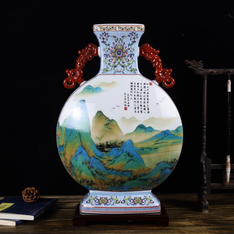 景德镇陶瓷瓷器中式花瓶瓷器家居客厅摆件玄关博古架工艺品摆设