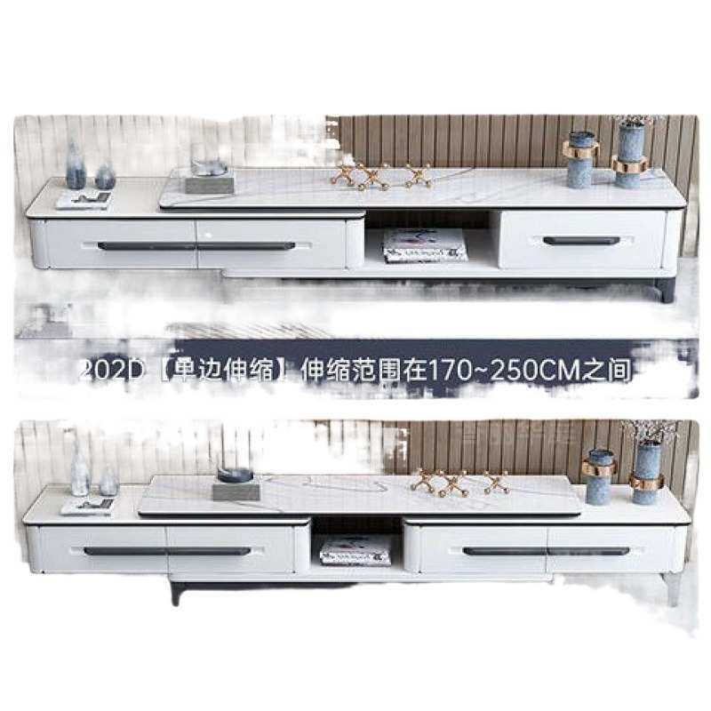 岩板茶几电视柜组合套装家用客厅新款小户型简易大理石储物柜子