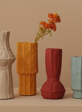 电视柜上的装饰品摆件高级感客厅北欧莫兰迪色质感釉面陶瓷树形几