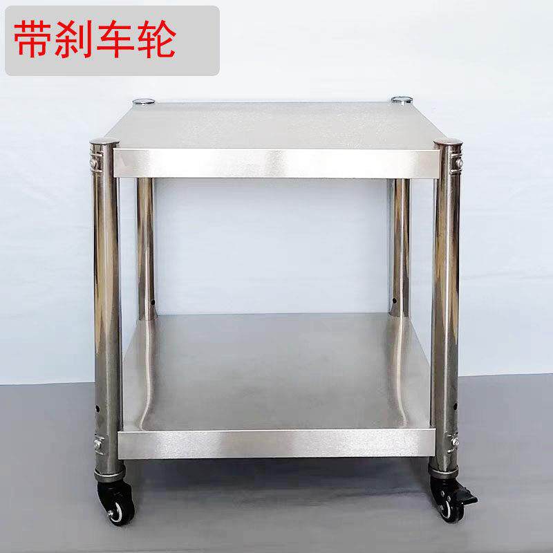 厨房不锈钢带轮架二层移动灶台架可推拉烤箱家用小推车餐柜架子