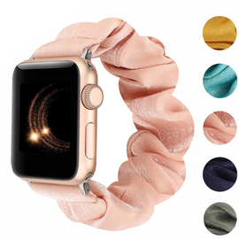 适用大肠圈表带applewatch45678代表带se苹果手表iwatch4440414549mm女生肥肠发圈夏天潮(夏天潮)绒布ultra