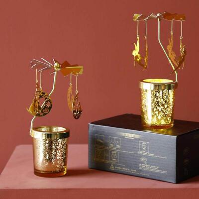 Walking horse lantern Rotating candle stand candlelight