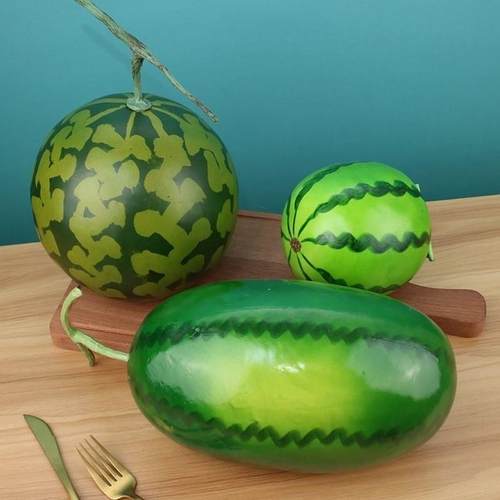 仿真水果西瓜模型黑美人瓜果蔬摆件店铺橱窗家居样装饰拍摄道具