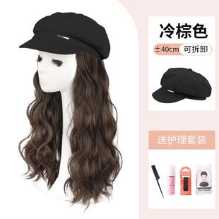 卷发发 仿真全套贝蕾帽假发自然2024发新款 新款 帽子假发一体头夏季