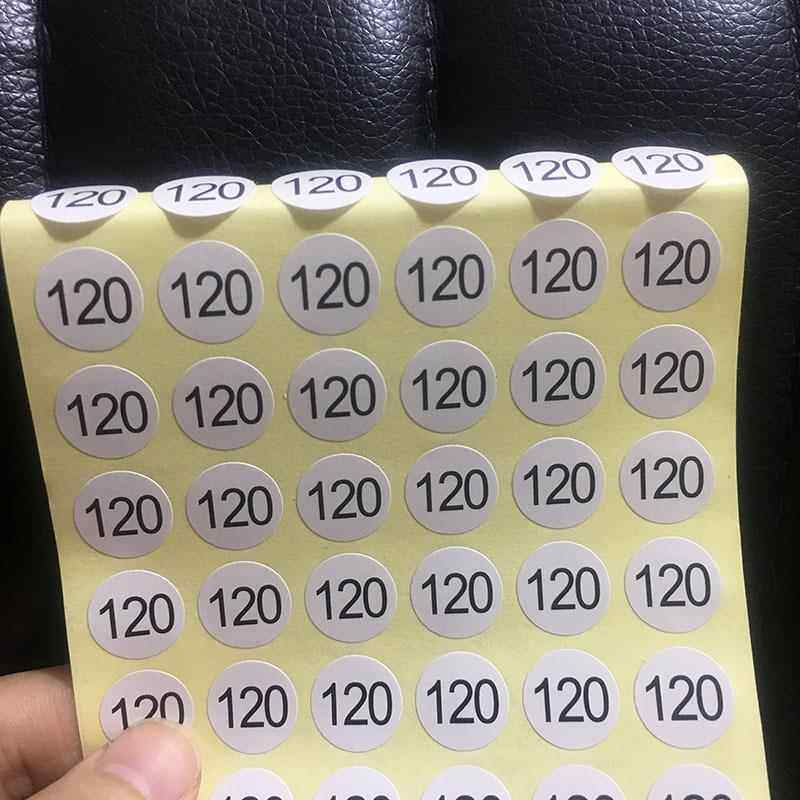 厂家圆形儿童服装尺码标签贴纸号码子大小数字码不干胶可定