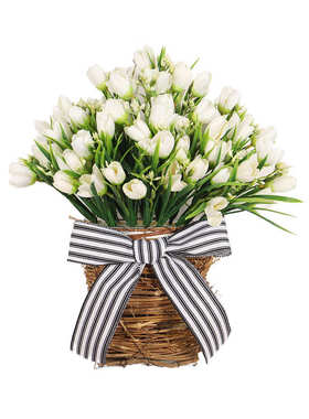 春夏仿真郁金香挂篮户外庭院门挂装饰客厅挂件家居装饰花环