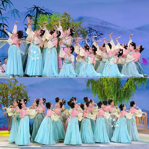 新款儿童古典舞初夏阮郎归演出服中国舞汉唐满庭芳古装襦裙女汉服