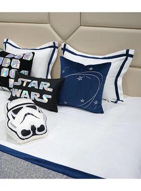 卡样板床间男孩房通上用床品蓝色系布艺摆设儿童房芝麻--街主题品