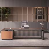 暗非现办约公家桌具办公室老板椅组合代简总裁大班台电脑桌主管桌