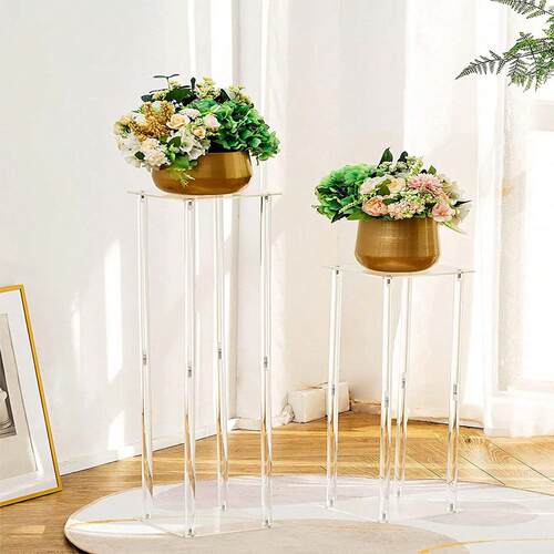 跨境爆品亚克力花架透明方形婚礼道具橱窗布置圆形婚庆挂饰置物架 - 封面