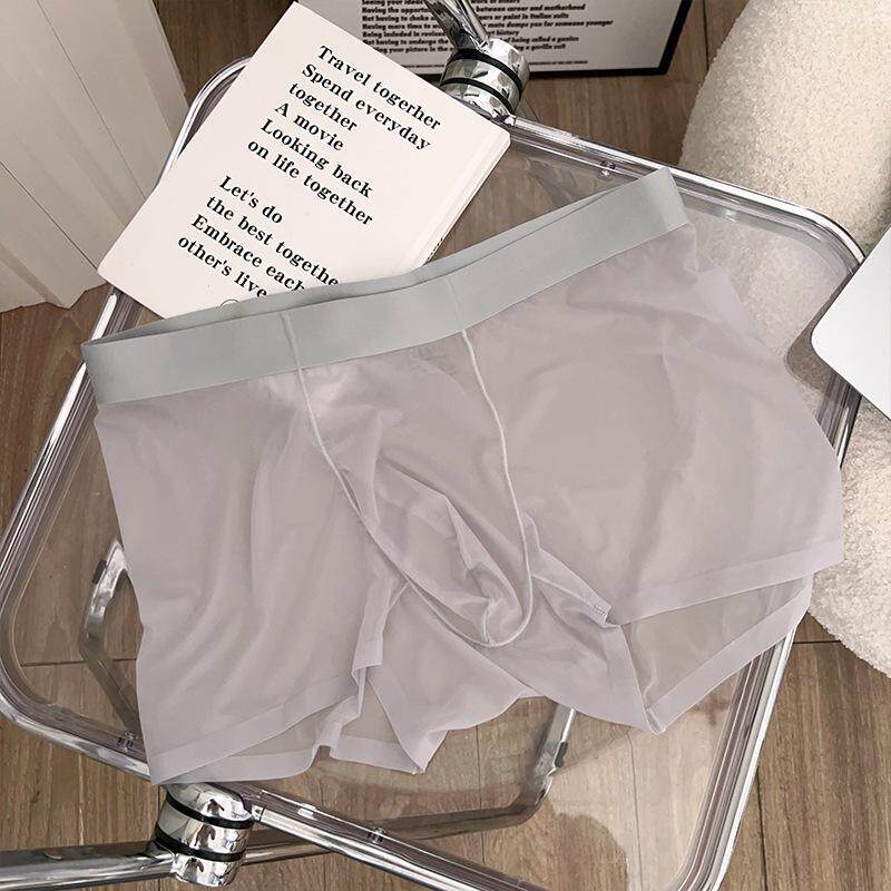 蜜桃纤维透气透明男士男平角内裤