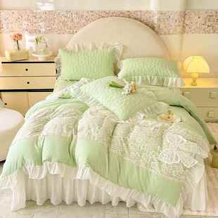 法花边 四套蕾丝床盖款 2035件式 公主体风水洗棉立花ONP绣花床盖款