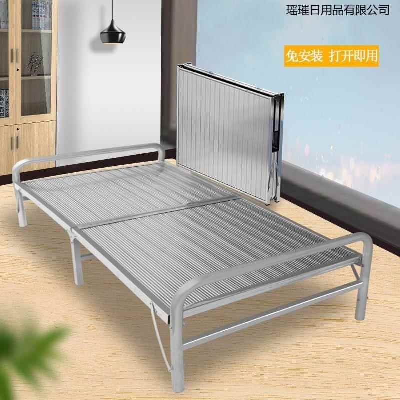 304特厚不锈缝钢折户叠床加固加密无携外家用1午休单人双人便床