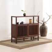 新中式 餐柜实木入户门厅玄关柜茶边茶87室小矮柜客厅断柜水正隔边