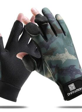 Fishing Gloves Flip Finger Touch Screen Thickened Silicone A