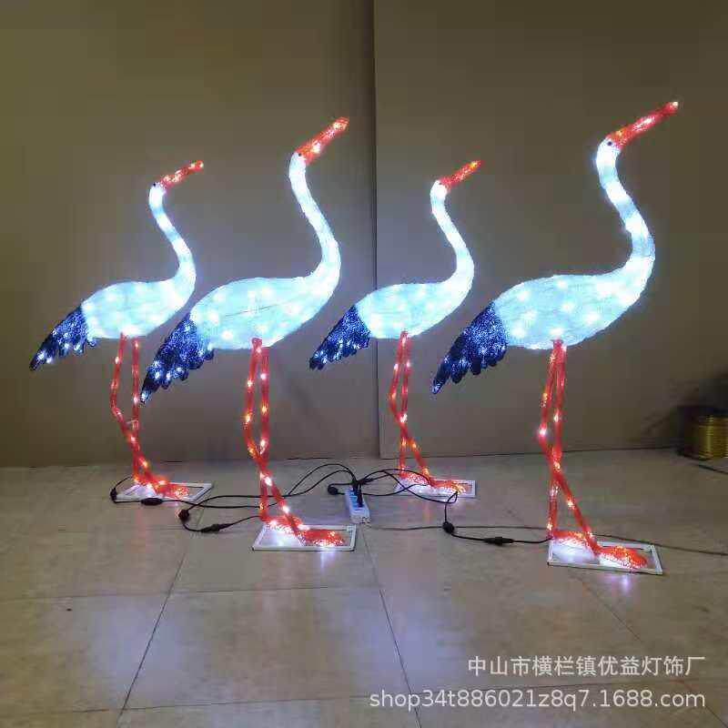LED丹顶鹤造型火烈鸟滴胶动物灯广场公园工程亮化节日装饰景观灯