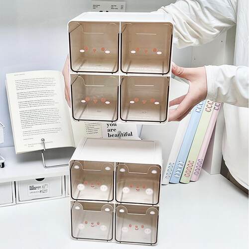 Cosmetic organizer for student dormitory desk, drawer storag