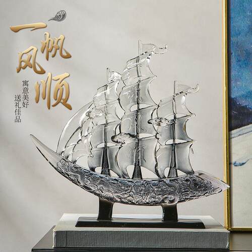 新中式一帆风顺桌面摆件办公室客厅电视柜装饰品乔迁搬家开业礼品