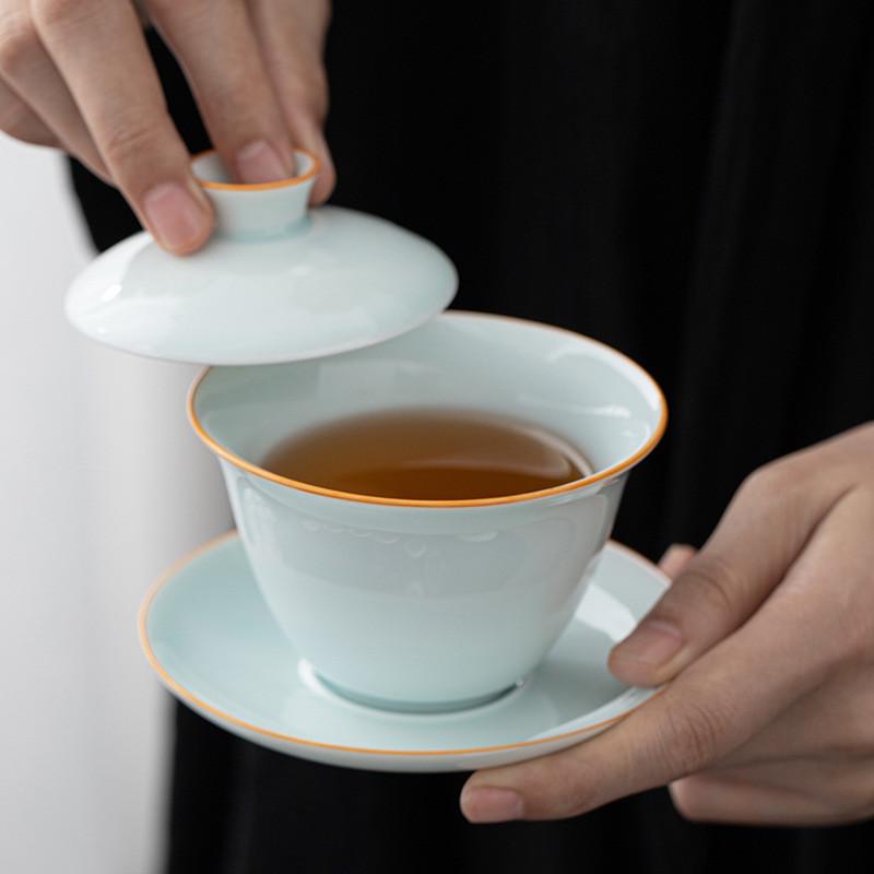 陶瓷功夫茶具高档礼盒套装家用简约盖碗茶杯整套活动礼品定制logo
