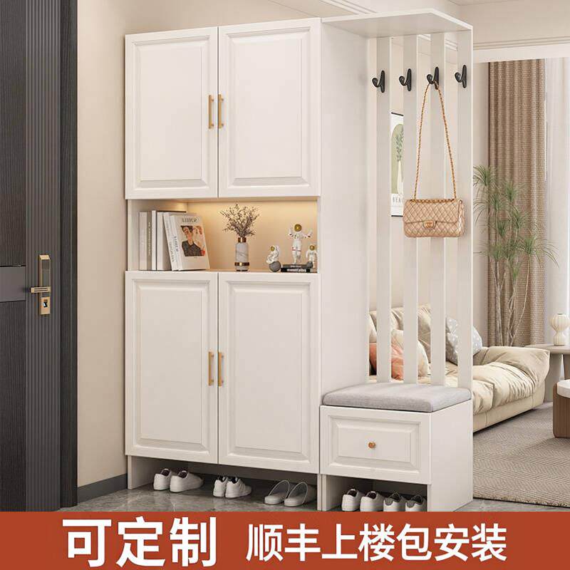 入户门实木生态板玄关柜家用门口鞋柜一体靠墙现代简约屏风隔断