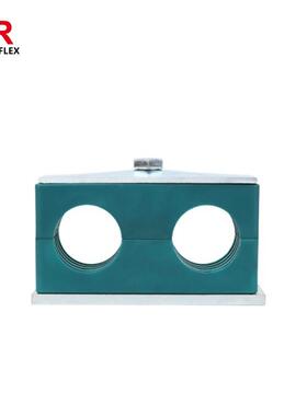 塑料管夹轻型双孔管 镀锌焊接底板船用液压管夹卡双联固定管管夹