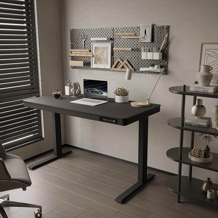 智能电动升降桌可调节高度工作台抽屉桌办公学习书桌电脑桌
