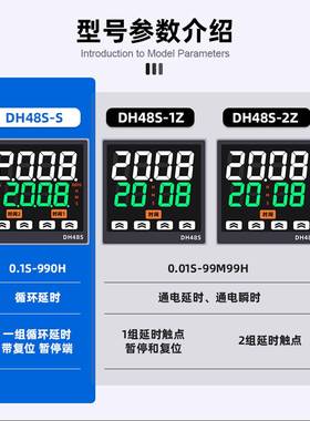4面板装DH48S-S时间继电器220V循环控制器1/2Z数显延时器安12 2ZV
